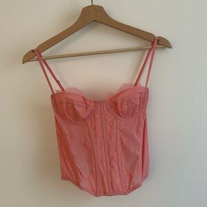 Urban Outfitters Coral Lace Bustier